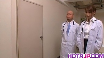 Arisa Ebihara Experiences A Threesome With Doctors After Giving Oral Pleasure