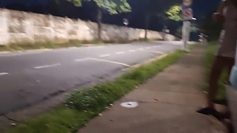 A Daring Handjob At A Bus Stop With A Stunning Unknown Person