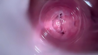Close-Up View Of A Tight Teen'S Wet And Creamy Pussy