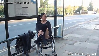 A Disabled Adult Film Actress Exposes Herself In Public Alongside A Partially Nude Princess-Like Figure